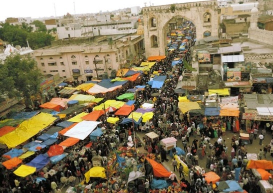ramazan bazaar around Charminar, Old city market Hyderabad